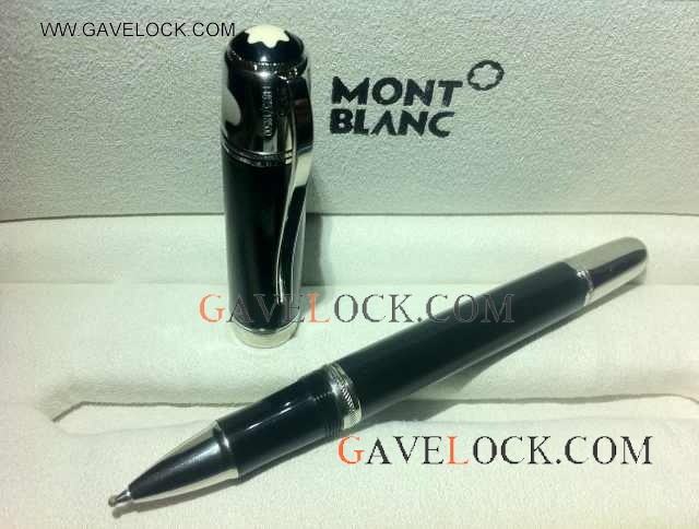 Black and Silver Montblanc Jules Verne Rollerball Pen Copy